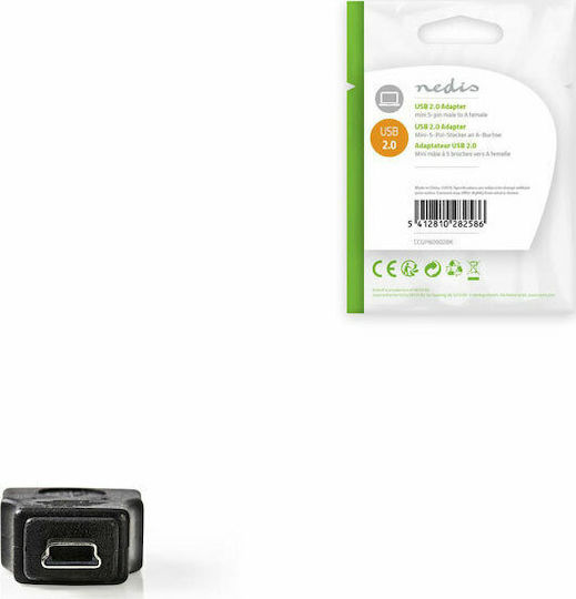 Nedis Μετατροπέας mini USB male σε USB-A female 1τμχ CCGP60902BK