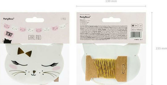 PartyDeco Decorative Garland Cat Garland for Party 8.5cm