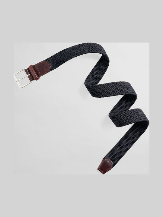 Elastic Men's Belt Fabric Knitted Navy Blue
