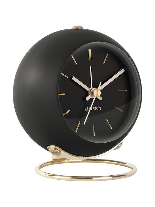 Karlsson Tabletop Clock with Alarm Globe Μαύρο