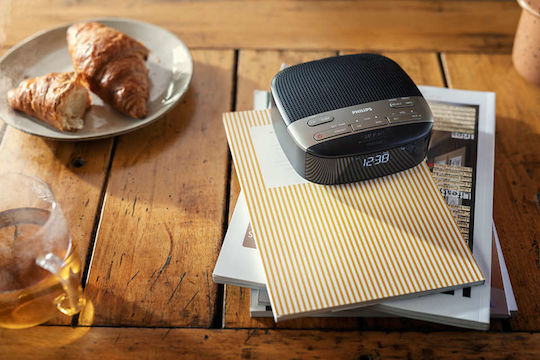 Philips Ceas De Masă Digital LCD Din Plastic Cu Ceas Deșteptător Și Radio Negru TAR3505/12