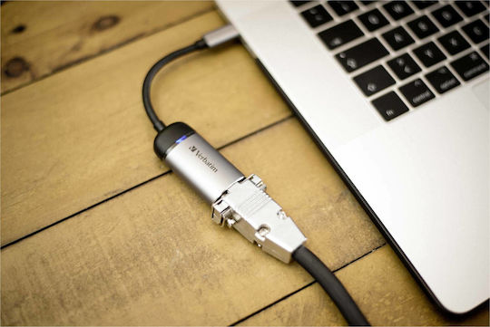 Verbatim Μετατροπέας USB-C male σε VGA female Γκρι 1τμχ 49145