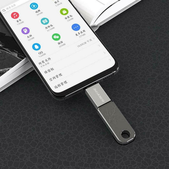 Borofone BV2 Convertor micro USB masculin în USB-A feminin Argintiu 1buc