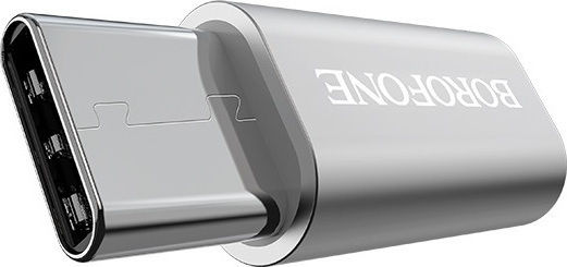 Borofone BV4 Konverter USB-C männlich zu Micro-USB weiblich Silber 1Stück