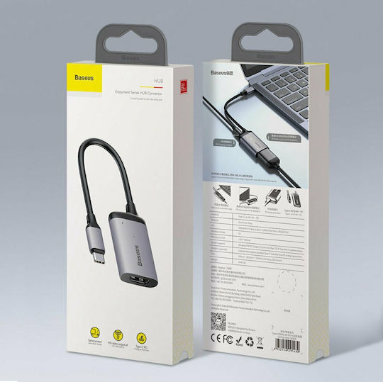 Baseus Enjoyment Series Converter USB-C male to VGA female Gray 1pcs