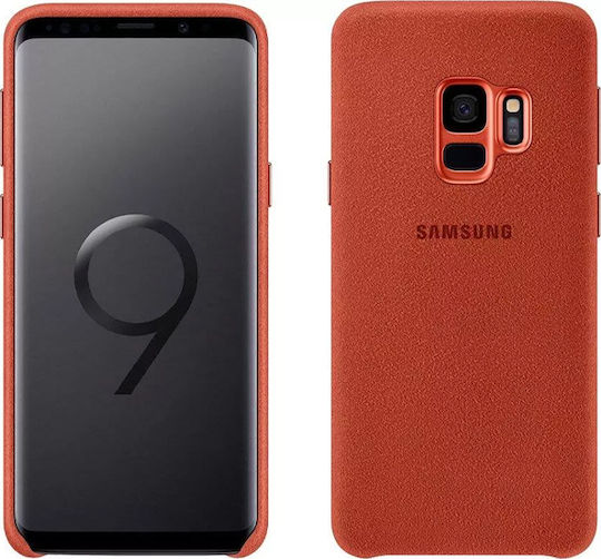 Samsung Alcantara Cover Umschlag Rückseite Kunststoff Rot (Galaxy S9)