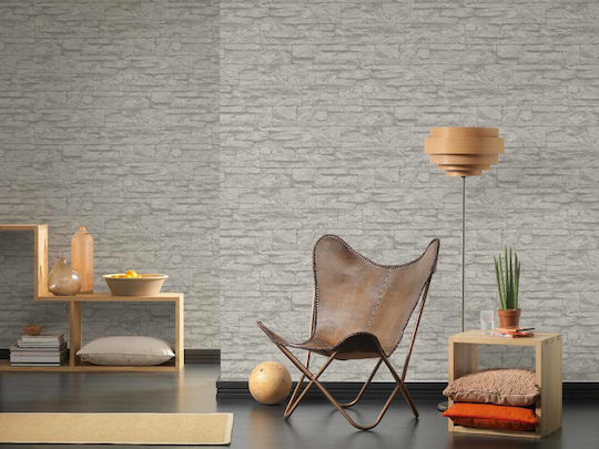 Tapet de Perete 1000x53cm Wood Stone Vinil Bej Lavabil