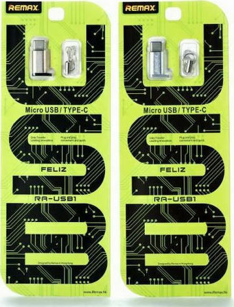 Remax RA-USB1 Μετατροπέας USB-C male σε micro USB female Ασημί 1τμχ