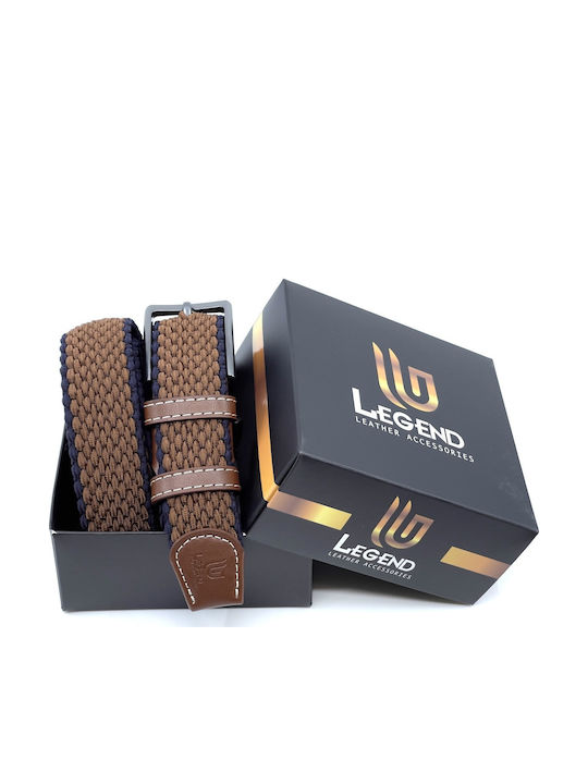 -21 Elastic Men's Belt Knitted Tabac Brown