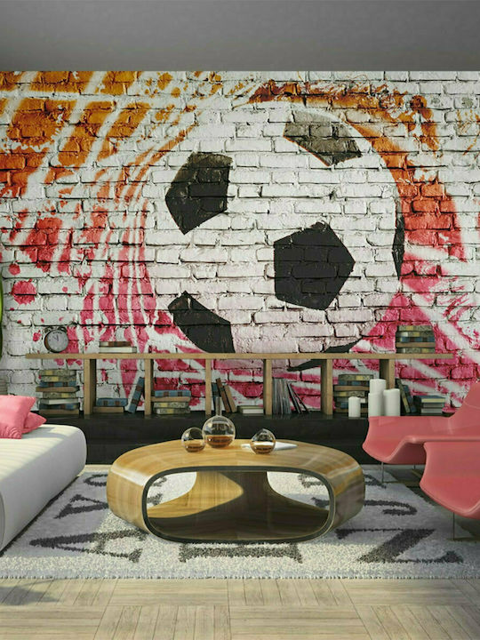 Wall Mural Football Street Fabric White L200xW140cm