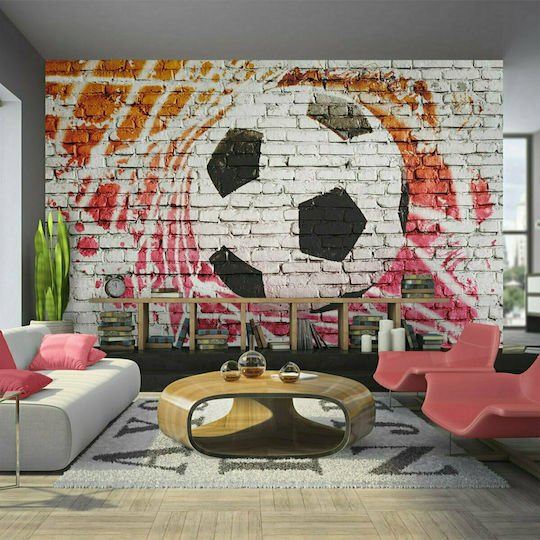 Wall Mural Football Street Fabric White 200x140cm Wall Mural Football Street Fabric White 200x140cm