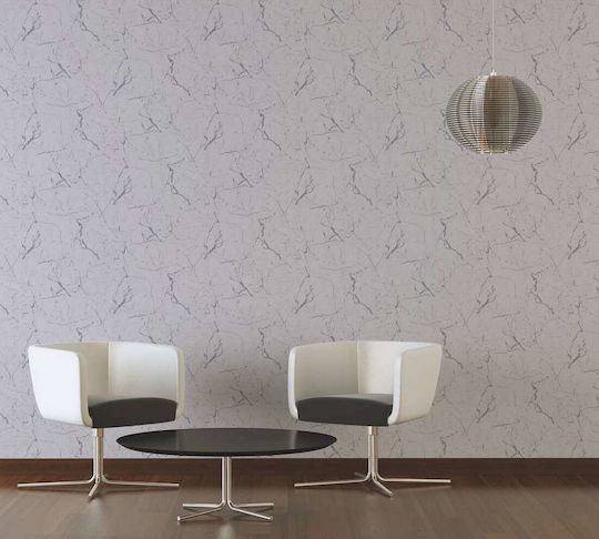 Tapet de Perete 1005x53cm Vinil Gri Lavabil