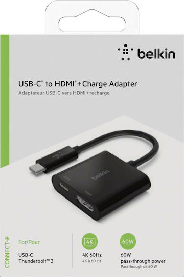 Belkin USB-C Stație de andocare cu HDMI 4K PD Negru (AVC002BTBK)