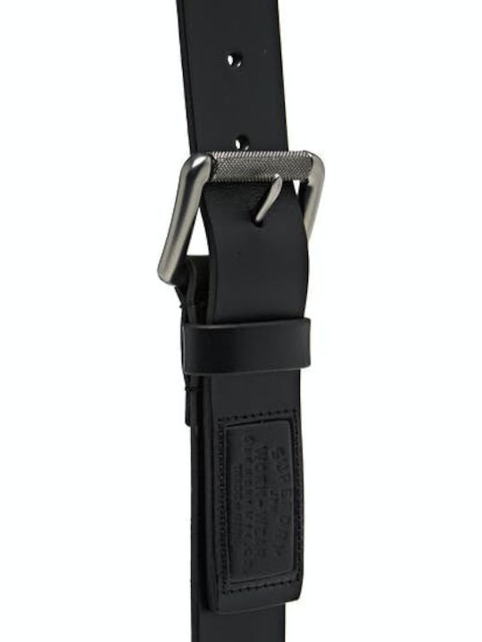 Badgeman Wide Men's Belt Leather Black