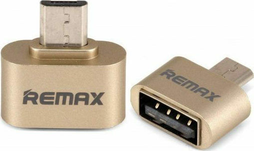 Remax RA-OTG Micro USB Male to USB-A Female Converter Gold Gold 1 Piece