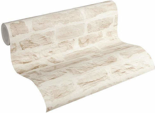 Ταπετσαρία Τοίχου Wood Stone Βινυλίου Μπεζ 1000x53cm Πλενόμενη Ταπετσαρία Τοίχου Wood Stone Βινυλίου Μπεζ 1000x53cm Πλενόμενη