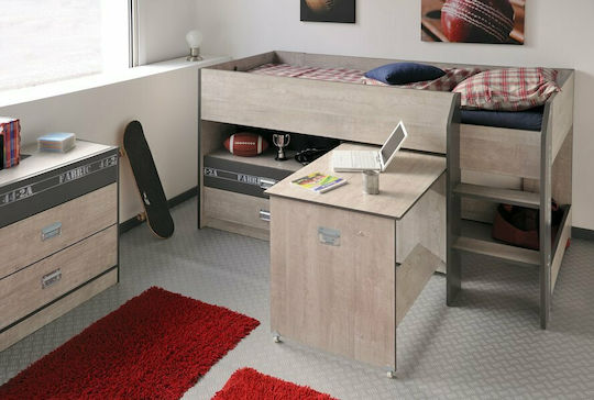 Wooden Kids Bedside Table Lab Brown 40x28x45cm