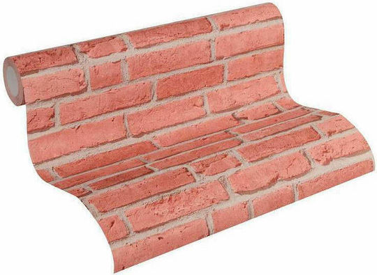Тапет за Стена Wood Stone Винил Червена 1000x53см Миеща се