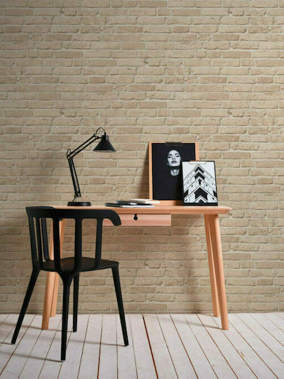 Wall Wallpaper Wood Stone Vinyl Beige 1000x53cm Washable