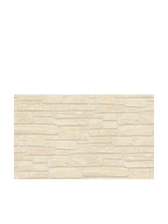 Wall Wallpaper Wood Stone Vinyl Beige 1000x53cm Washable
