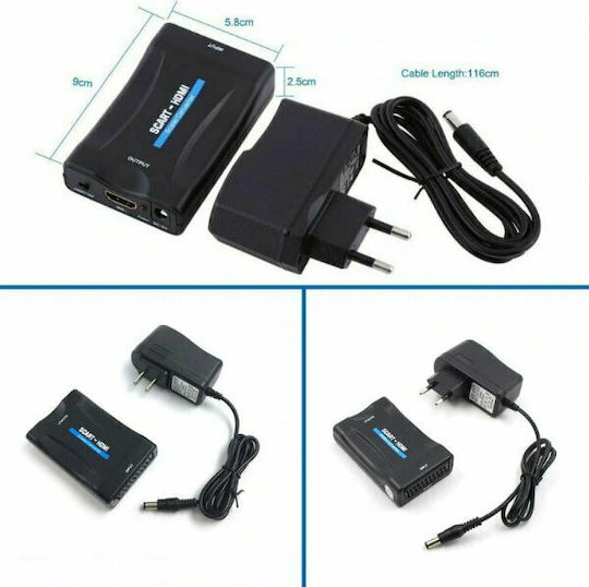 Hadex Μετατροπέας Scart female σε HDMI female (ZLA0110)