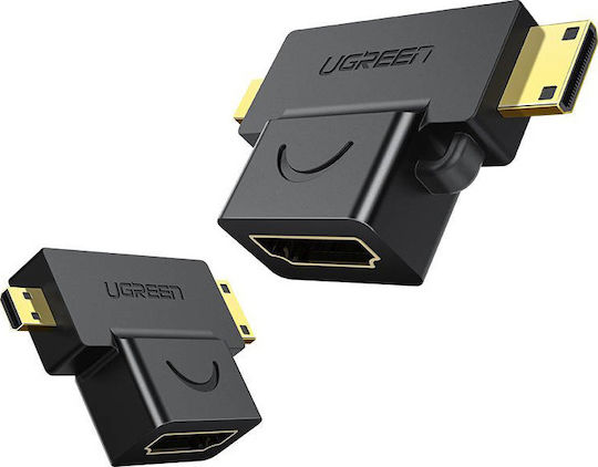 Ugreen Μετατροπέας micro HDMI / mini HDMI male σε HDMI female 1τμχ 20144