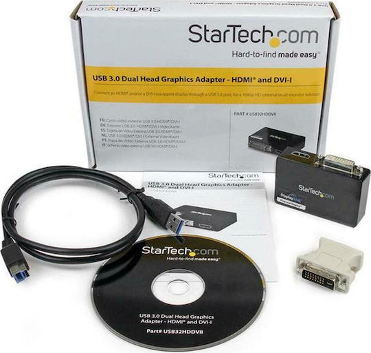 StarTech Μετατροπέας USB-B female σε DVI-I / HDMI female 1τμχ USB32HDDVII