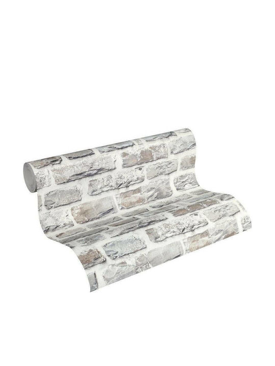 Wall Wallpaper Brick Vinyl Gray 1000x53cm Washable