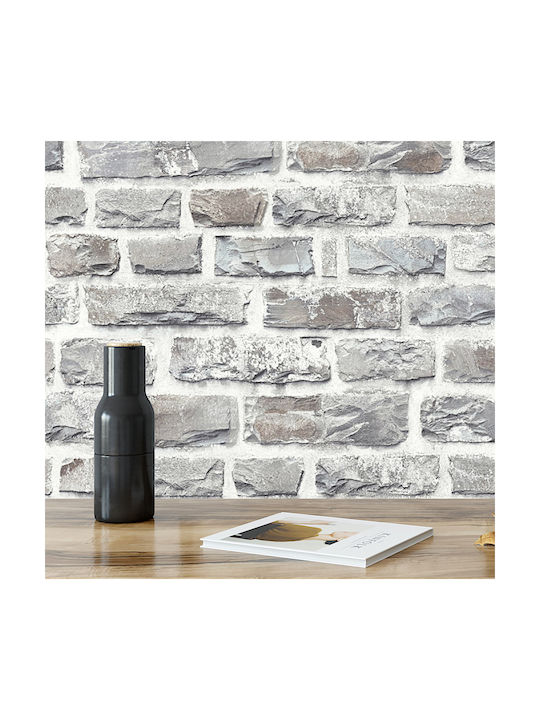 Wall Wallpaper Brick Vinyl Gray 1000x53cm Washable