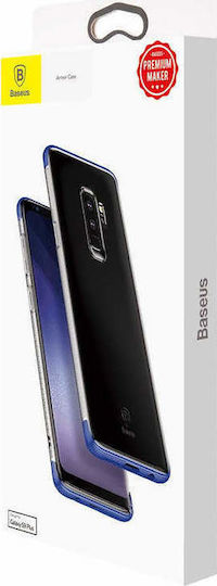 Baseus Armor Hybrid Case Umschlag Rückseite Silikon Blau (Galaxy S9+)