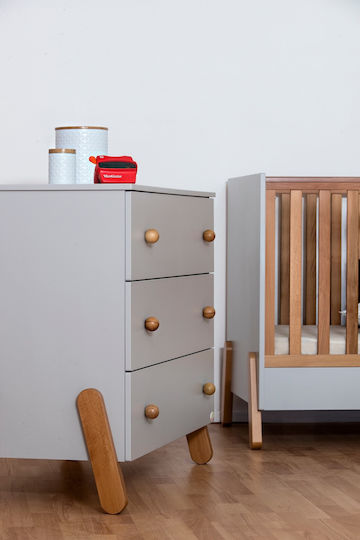 Santa Bebe Flora Nursery Furniture Set with Bed & Nursery Drawer Gray / Beige