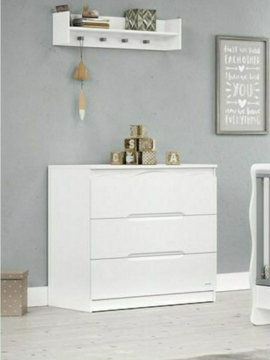 Casababy Winnie Nursery Furniture Set with Bed & Nursery Drawer White / Gray 590221-590222