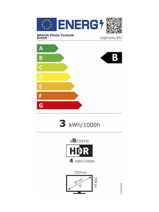 Braun Phototechnik DigiFrame 857 Digitaler Bilderrahmen LED 8" Auflösung 1024x768 Schwarz 21245