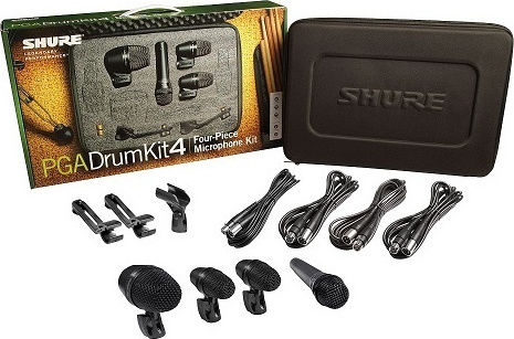 Shure PG Alta Drum Microphone Kit 4 Комплект Δυναμικό Микрофон XLR Шоково монтиран за Студио в Черен Цвят