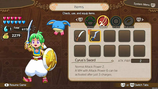 Wonder Boy Asha in Monster World PS4 Game