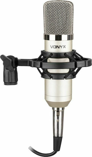 Vonyx CM400 Πυκνωτικό Μικρόφωνο XLR Shock Mounted για Φωνητικά σε Ασημί Χρώμα