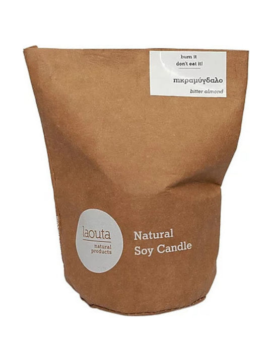 Laouta Natural Products Duftendes Sojakerze Gefäß mit Duft Bittermandel White 200gr 1Stück