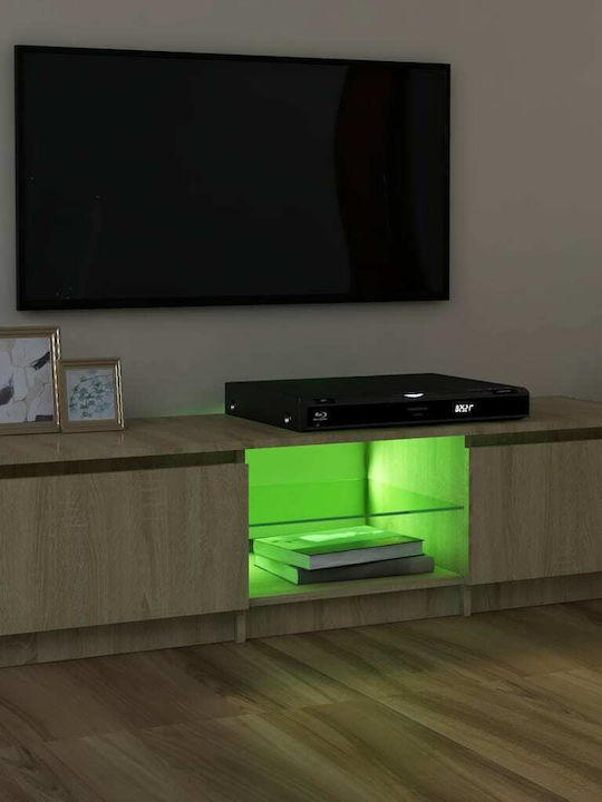 TV Stand with LED Lighting Sonoma Oak L120xD30xH35.5cm