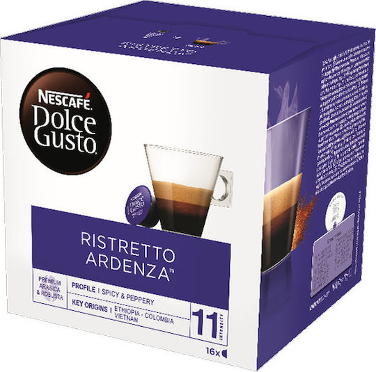 Nescafe Κάψουλες Espresso Dolce Gusto Ristretto Ardenza Συμβατές με Μηχανή Dolce Gusto 16caps