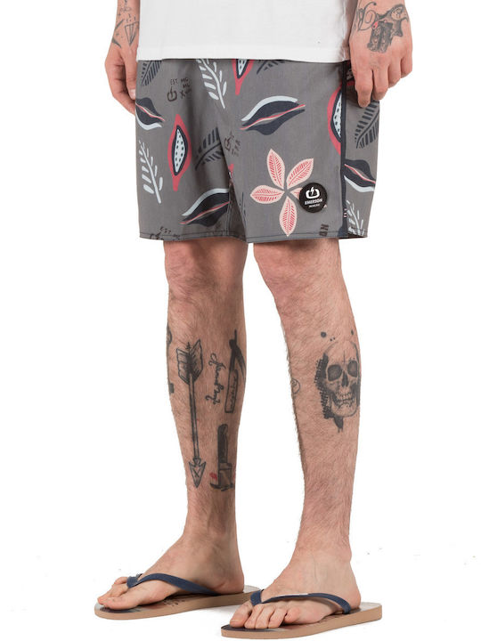Herren-Bademode Bermuda Grau Blumen