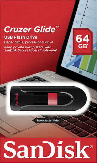 Sandisk Cruzer Glide 64GB USB 2.0 Stick Negru