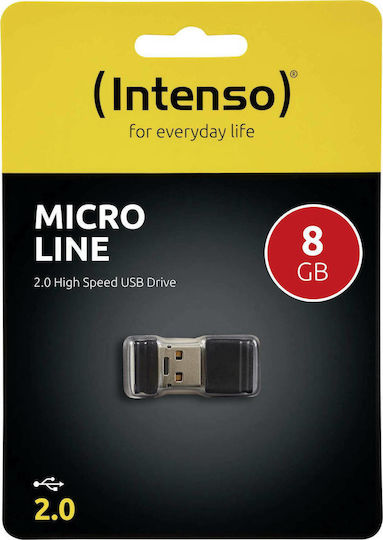 Intenso Micro Line 8GB USB 2.0 Stick Μαύρο