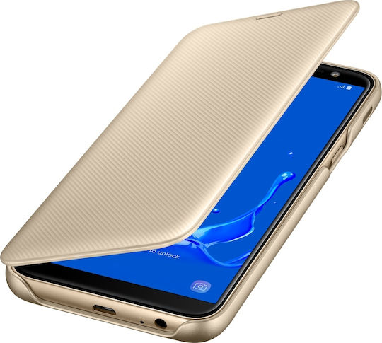 Samsung Buchen Sie Synthetisches Leder Gold (Galaxy J6)