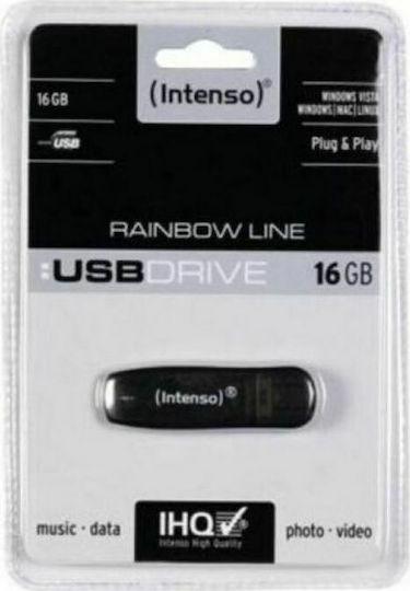 Intenso Rainbow Line 16GB USB 2.0 Stick Black