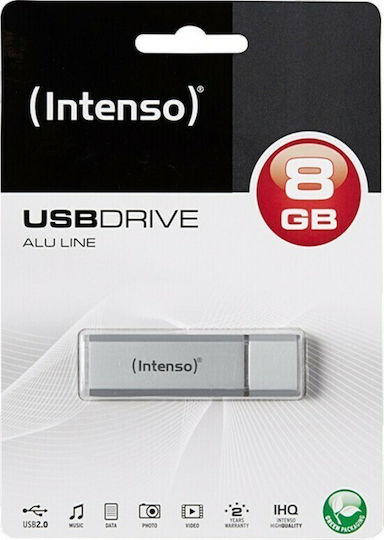 Intenso Alu Line 8GB USB 2.0 Stick Ασημί