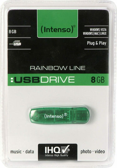 Intenso Rainbow Line 8GB USB 2.0 Stick Green