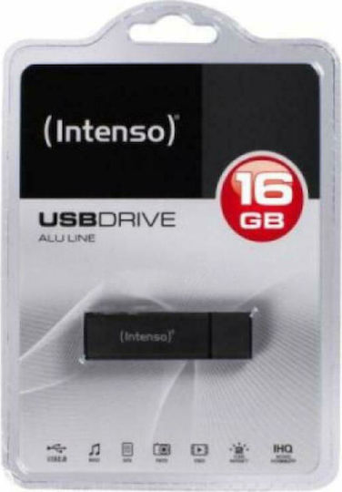 Intenso Alu Line 16GB USB 2.0 Stick Γκρι