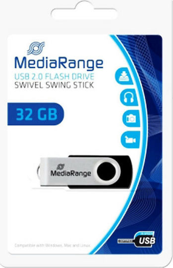 MediaRange 32GB USB 2.0 USB-Stick Schwarz