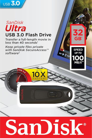 Sandisk Ultra 32GB USB 3.0 Stick Black