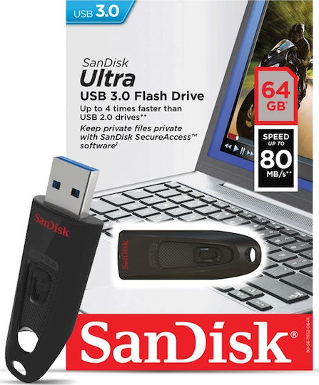 Sandisk Ultra 64GB USB 3.0 Stick Black